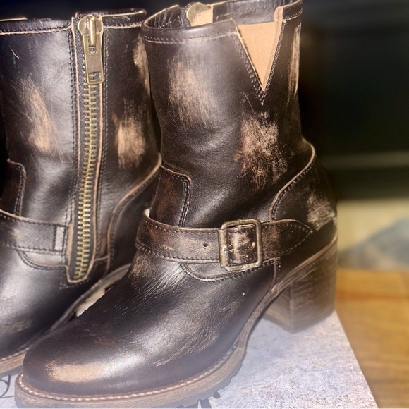 Freebird by Steven “Carlito” Distressed Black Leather Moto Boots Size 7 (Black) - Picture 4 of 8